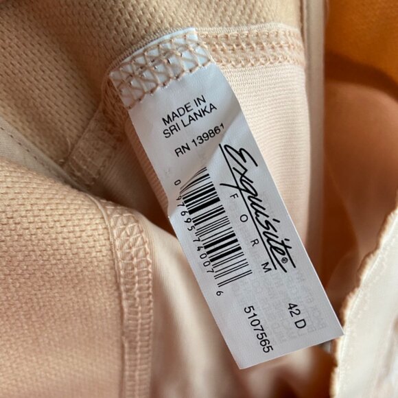 42D Exquisite Form Bustier longline bra NWOT beige tan - Picture 6 of 12
